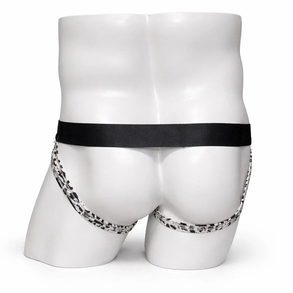 Jockmail Large (30-32) Leopard Print Backless Brief Jockstrap White JM318‎ NEW